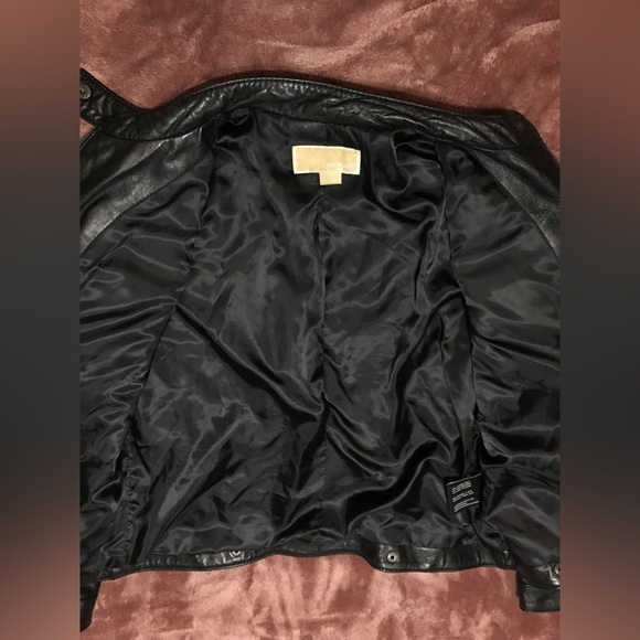 Michael Kors- Genuine Black Leather Jacket - Picture 14 of 16